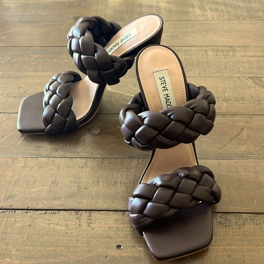 Steve Madden Kenley Heeled Sandal, Women's Size 7 M, Brown